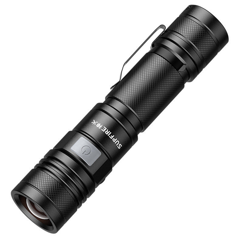 Home Self Defense Zoom USB Charging LED Outdoor Riding Flashlight