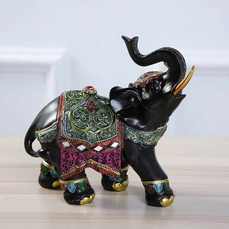 Creative Home Auspicious Elephant Resin Ornaments Exquisite Entrance Living Room Decorations