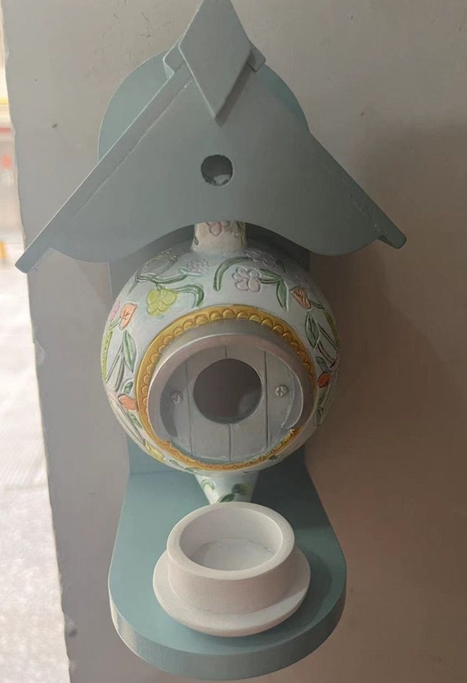 William Morris Blue Teapot Bird House And Feeder