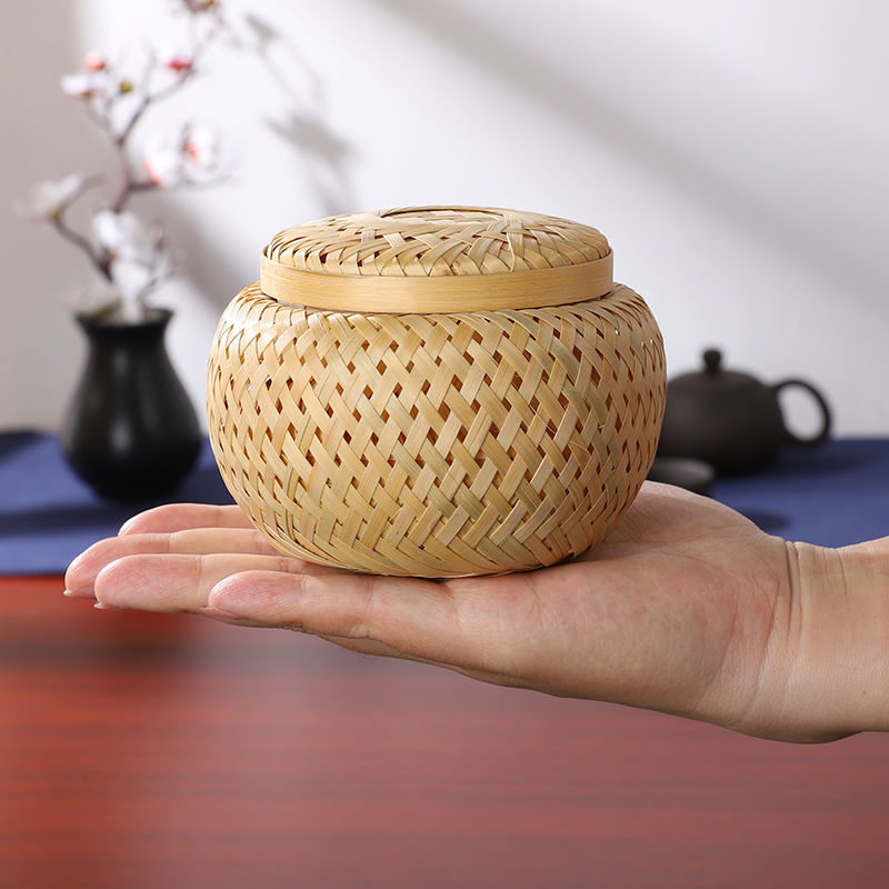 Bamboo Woven Tea Pot Box