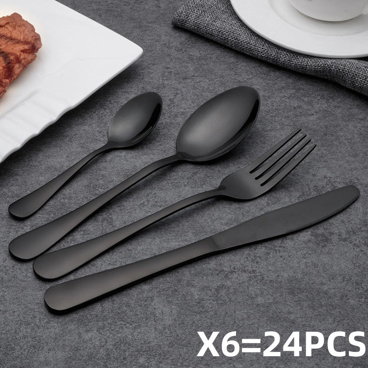 Black Stainless Steel Western Cutlery Set