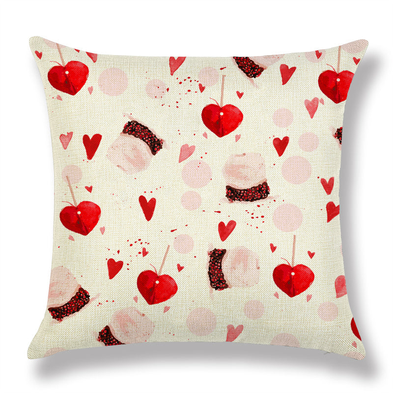 Heart Couple Linen Cushion