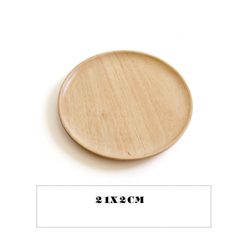 Japanese-style wooden tray household round