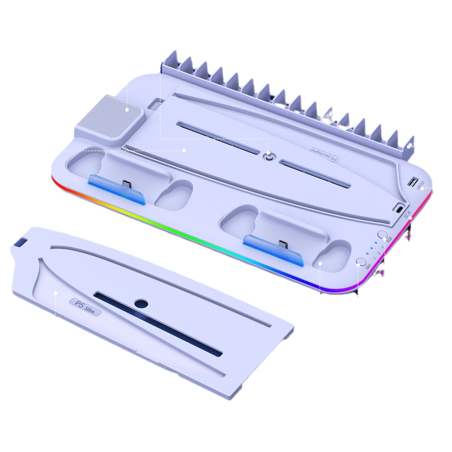 Slim Stand PS5 Controller Cooling Station