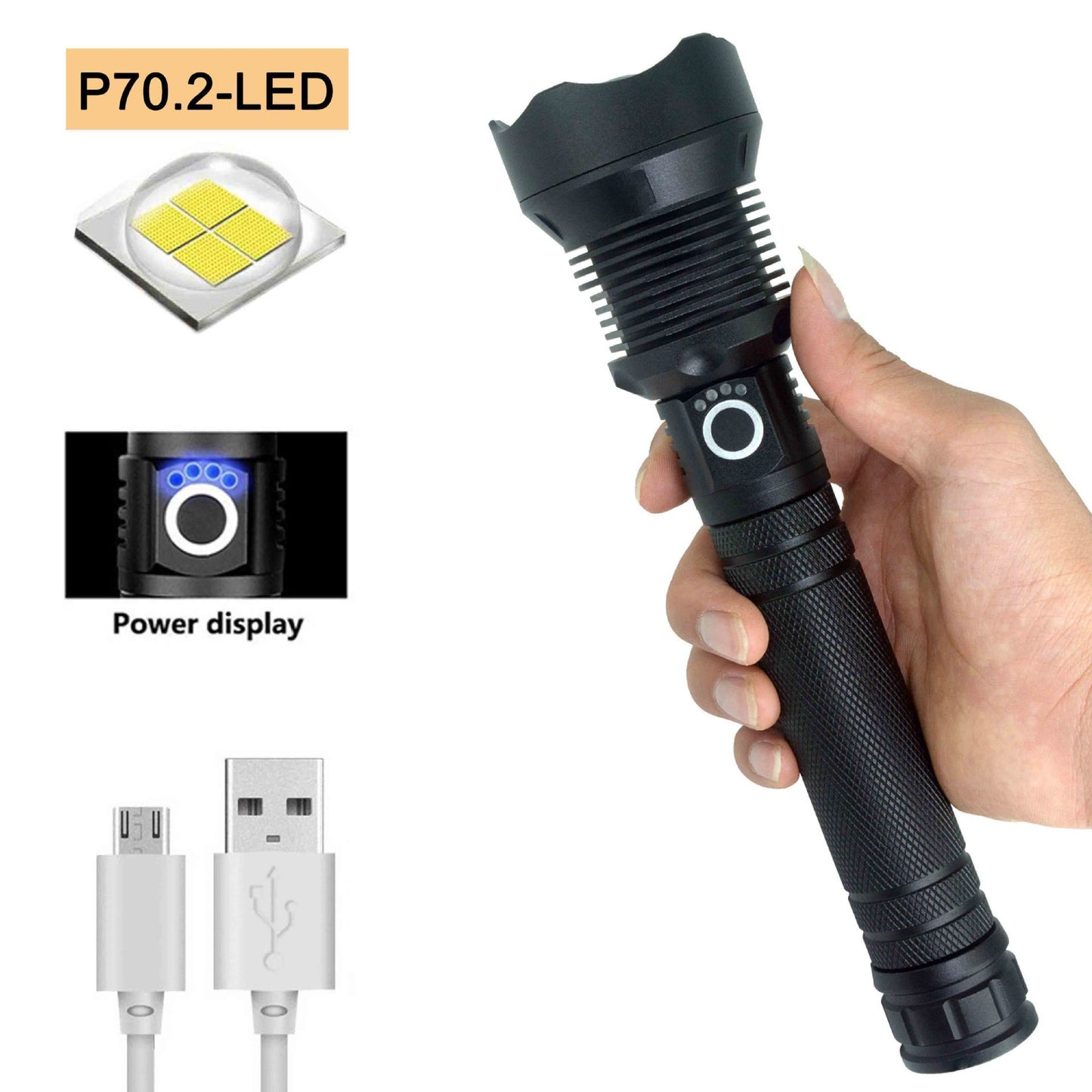 USB Rechargeable Outdoor High-Power Flashlight