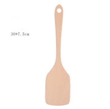 Unpainted wooden shovel