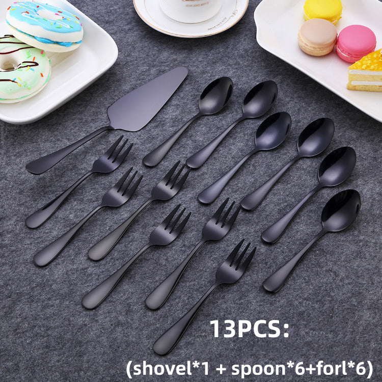 Black Stainless Steel Western Cutlery Set