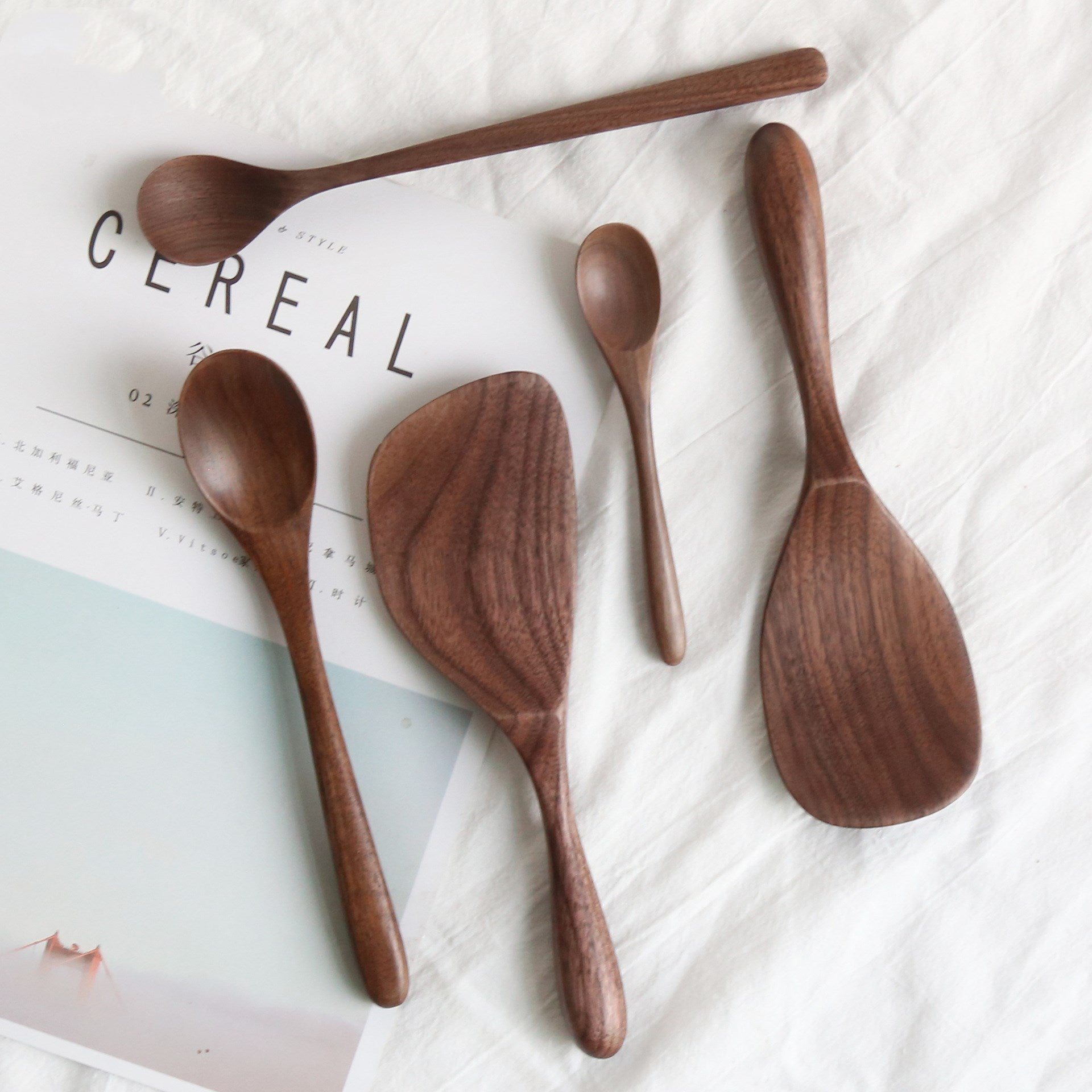 Black walnut cutlery spoon