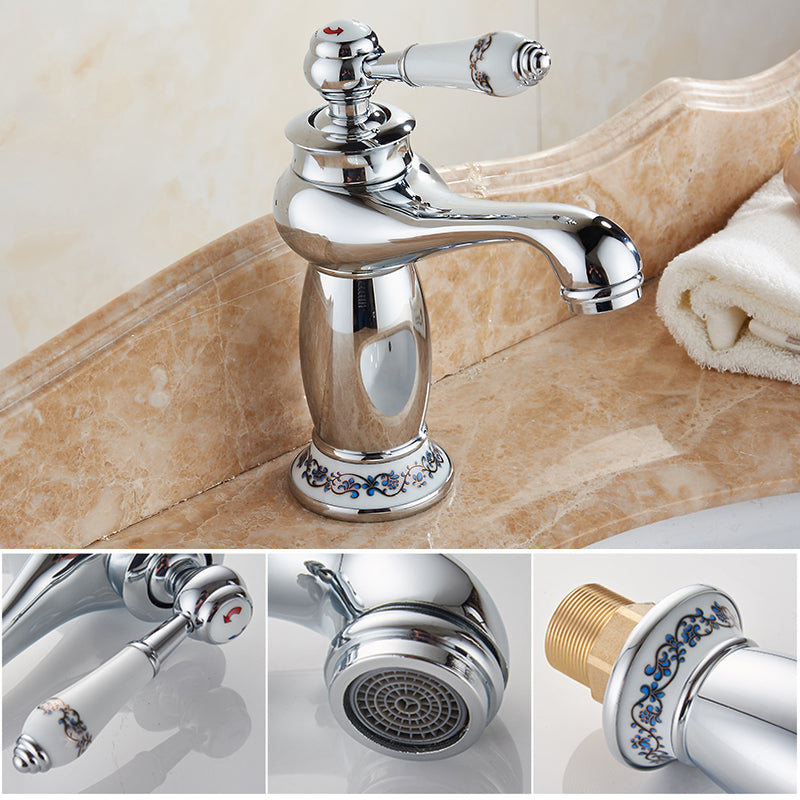 All copper European style washbasin faucet