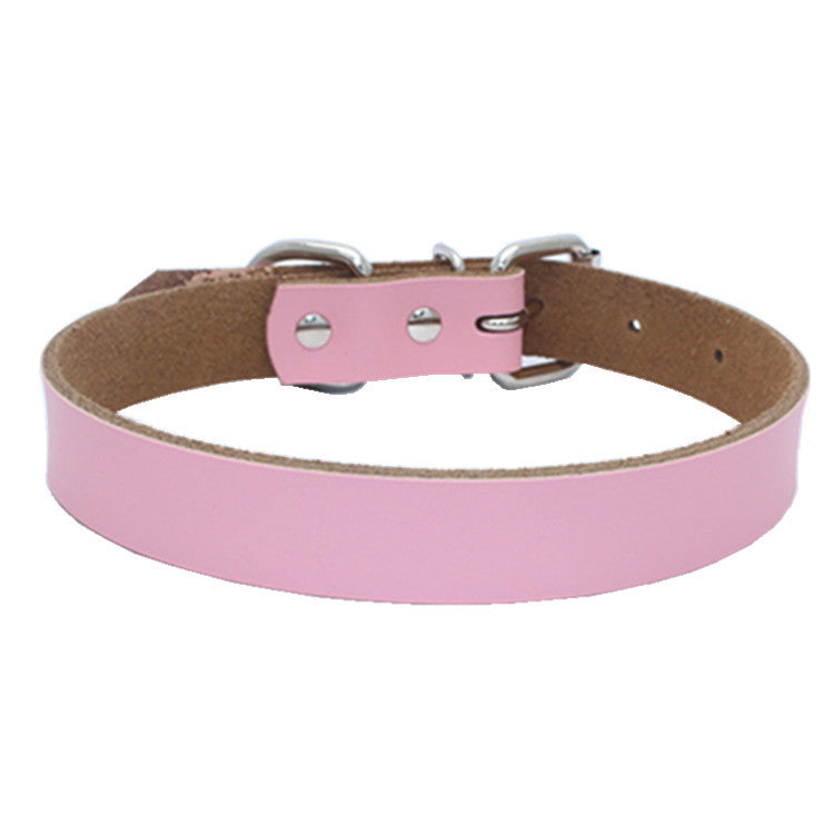 Pure leather pet collar