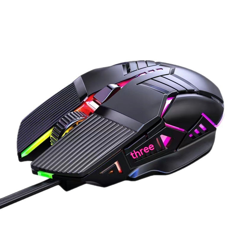 Wired Mouse 6D Colorful Dazzling E-sports Games Office Mute Luminous Mouse 