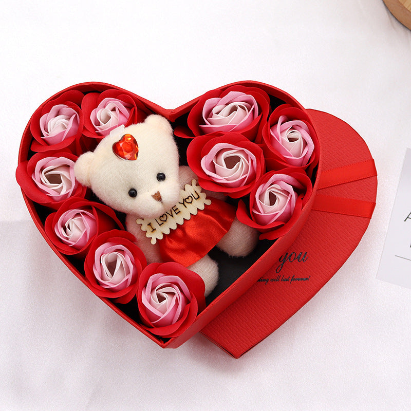 Soap Flower Heart-shaped Rose Gift Box