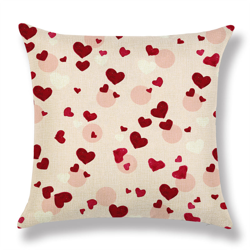 Heart Couple Linen Cushion