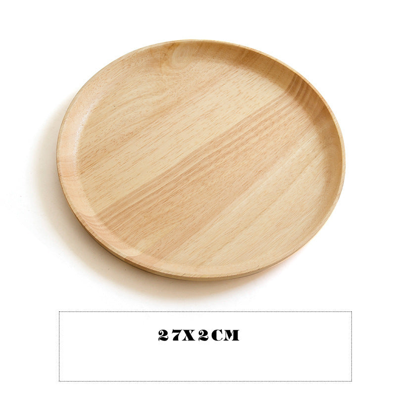 Japanese-style wooden tray household round