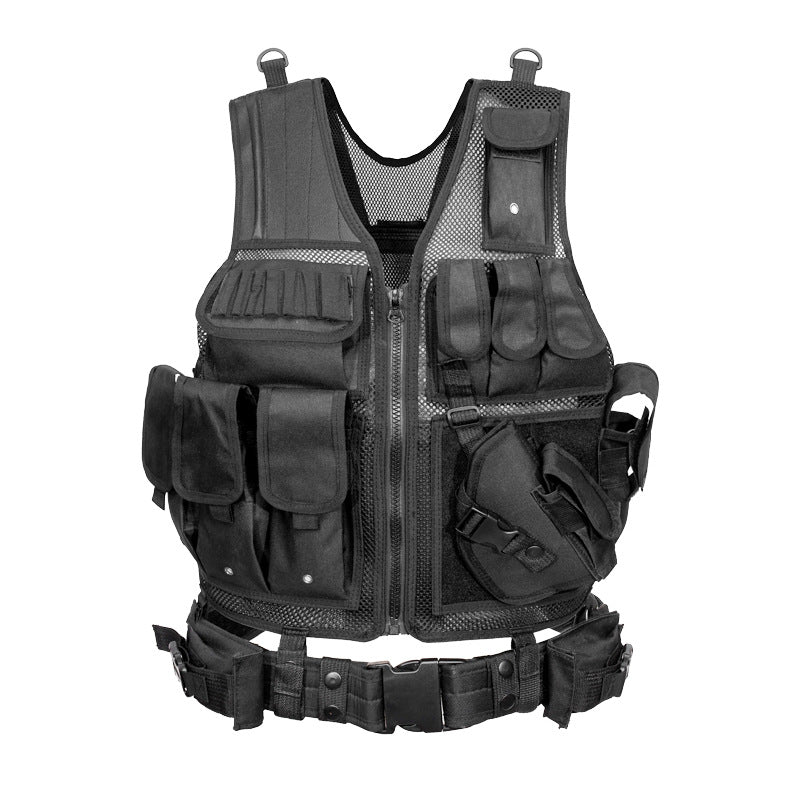 Equipped with tactical vest and vest