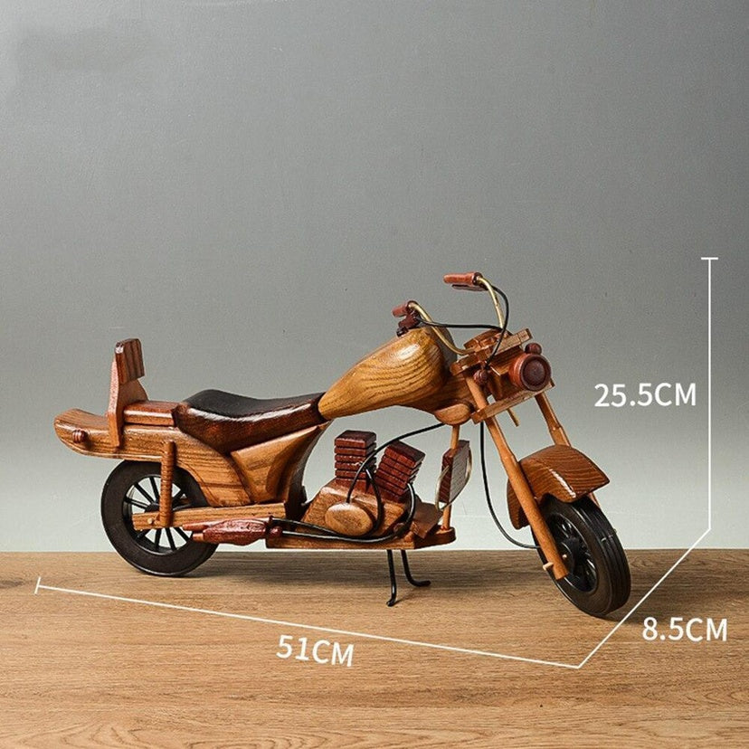 Retro Wooden Motorcycle Decoration Creative Home