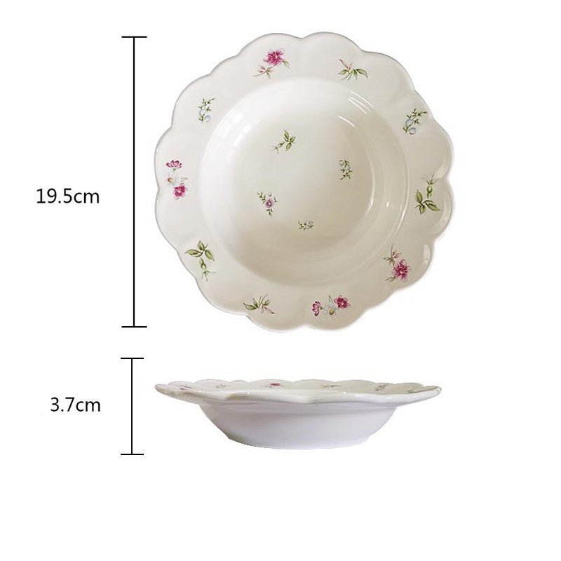 Ceramic French Dessert Plate Premium Salad Bowl