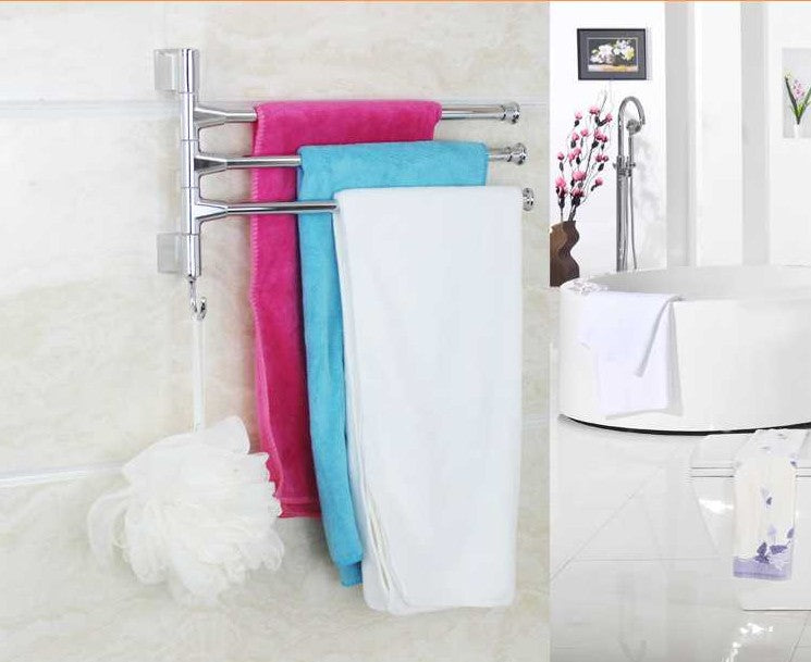 Wear resistant stainless steel towel rack, towel, single pole, double pole towel towel rack, bathroom towel pole hanging rack