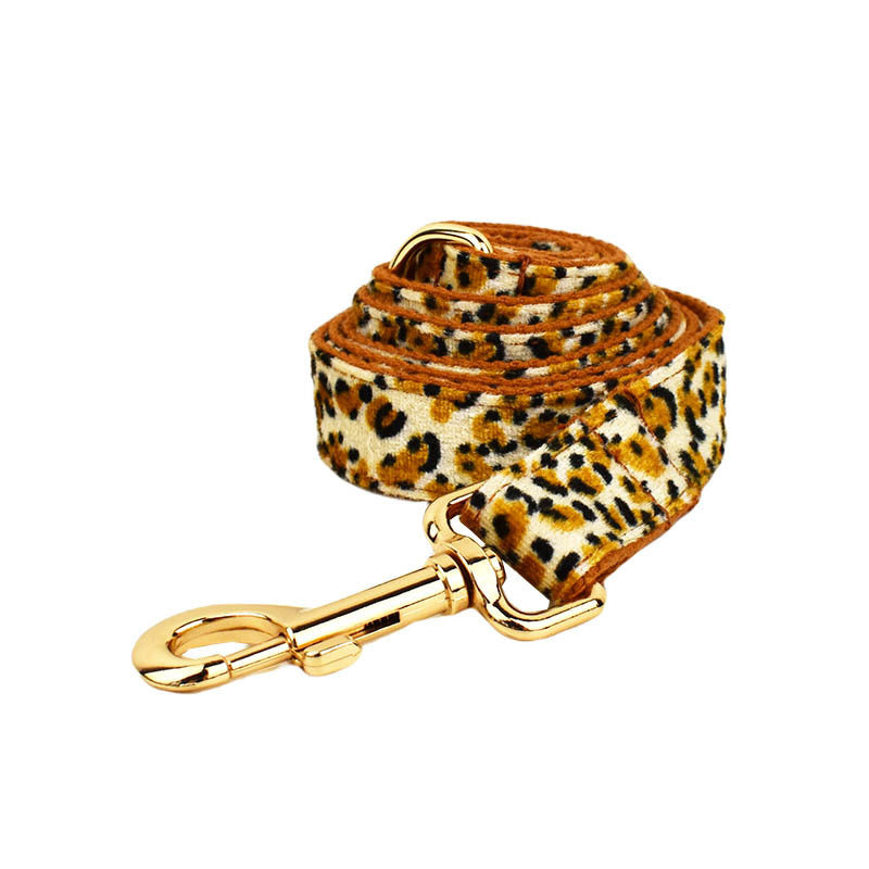 Dog Leash Pet Leopard Print Collar