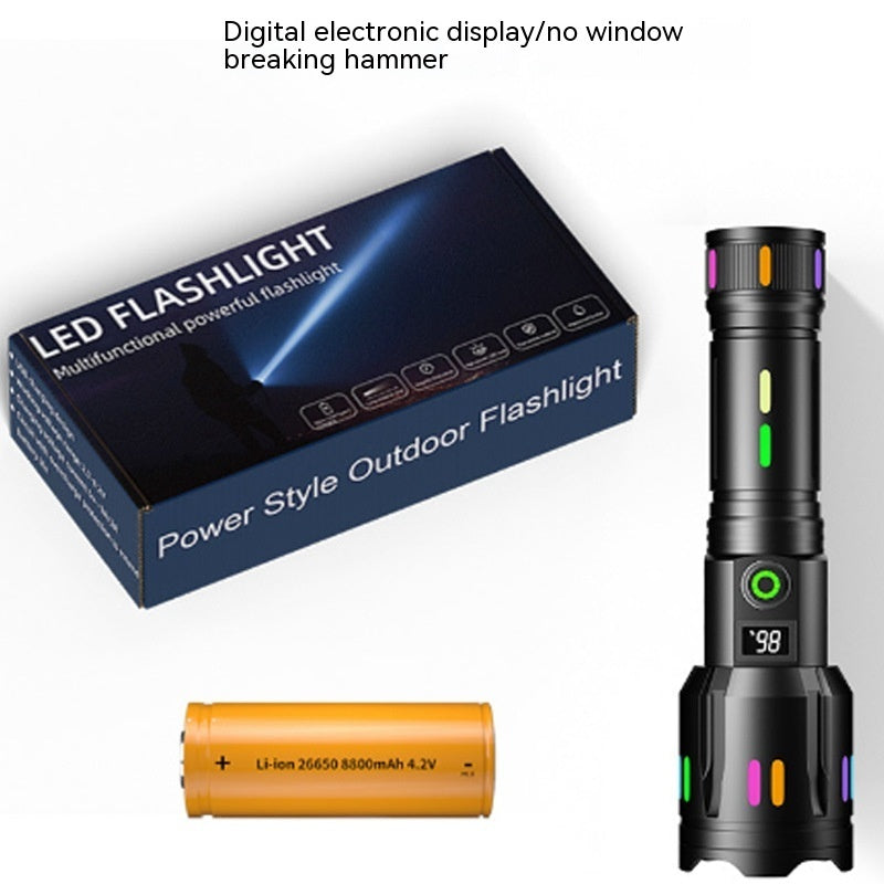 Flashlight Type-C Charging Digital Display