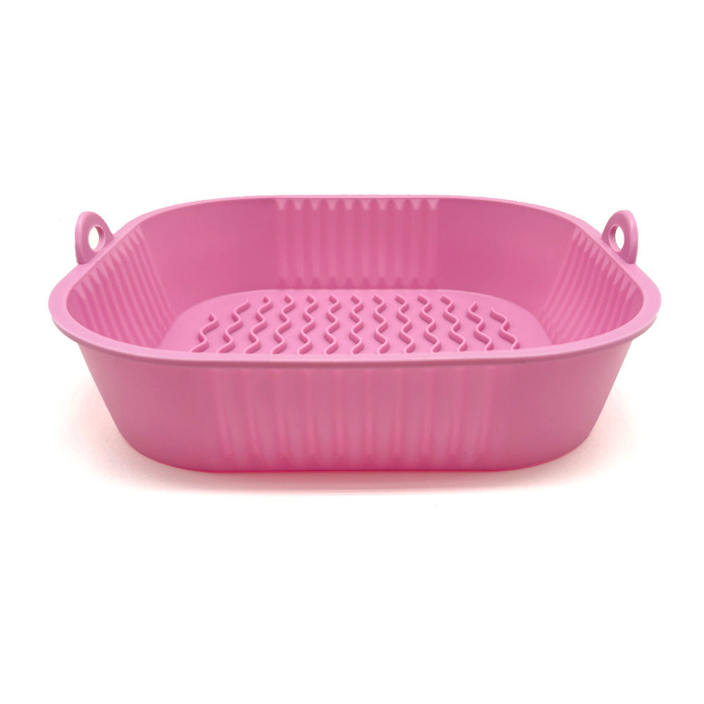 Square Air Fryer Baking Pan Silicone Tray