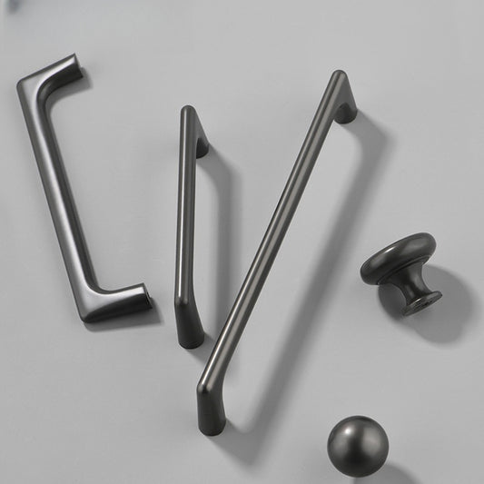 Nordic Cabinet Door Handle Modern Minimalist Black Gray Wardrobe Zinc Alloy Handle Kitchen Cabinet