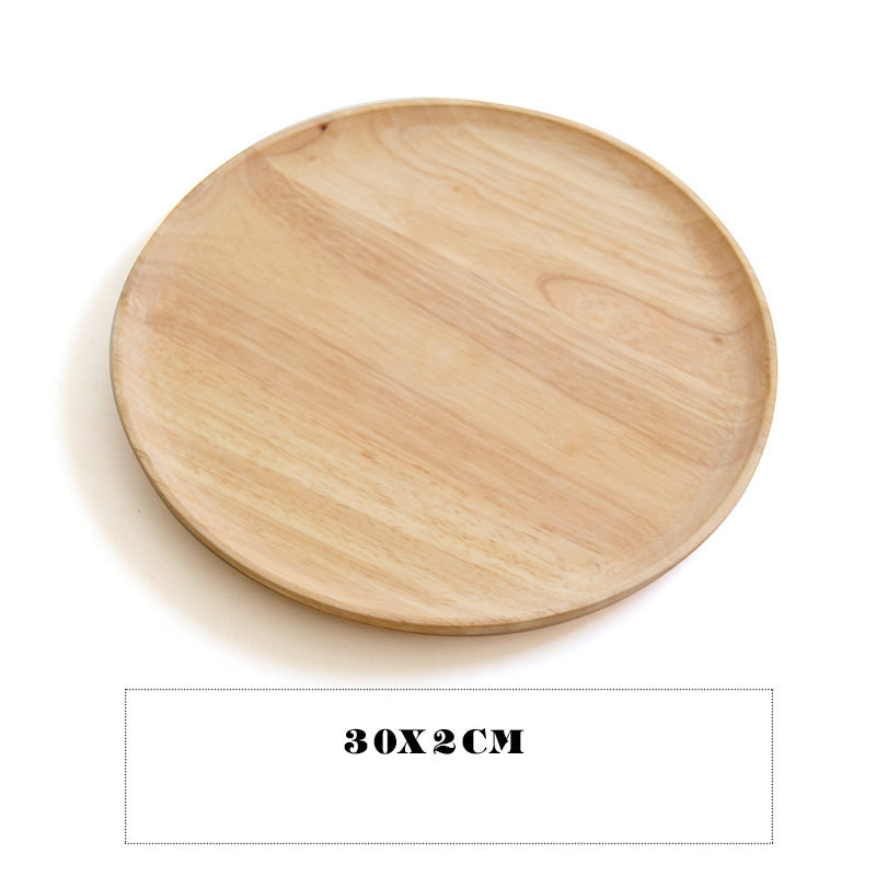 Japanese-style wooden tray household round