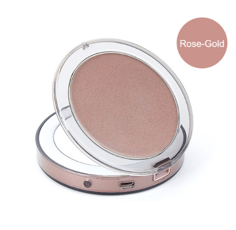 LED Lighted Mini Makeup Mirror 3X Magnifying Compact Travel Portable Sensing Lighting Makeup Mirror SK88