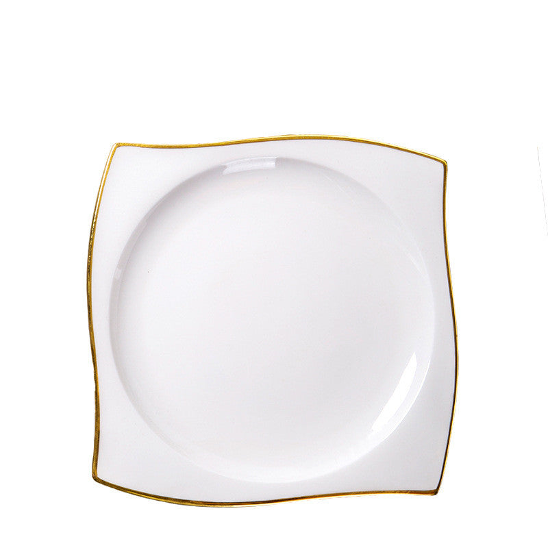 Bone China Special-shaped Western Dinner Plate