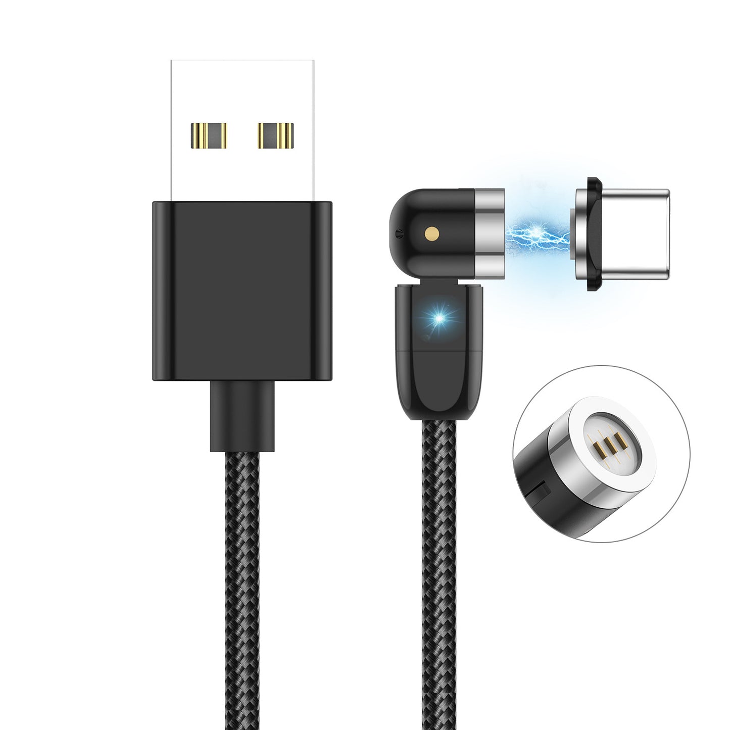 3A Fast Magnetizing 540 Degree Rotating Data Cable