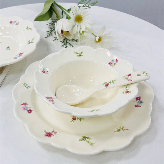 Ceramic French Dessert Plate Premium Salad Bowl