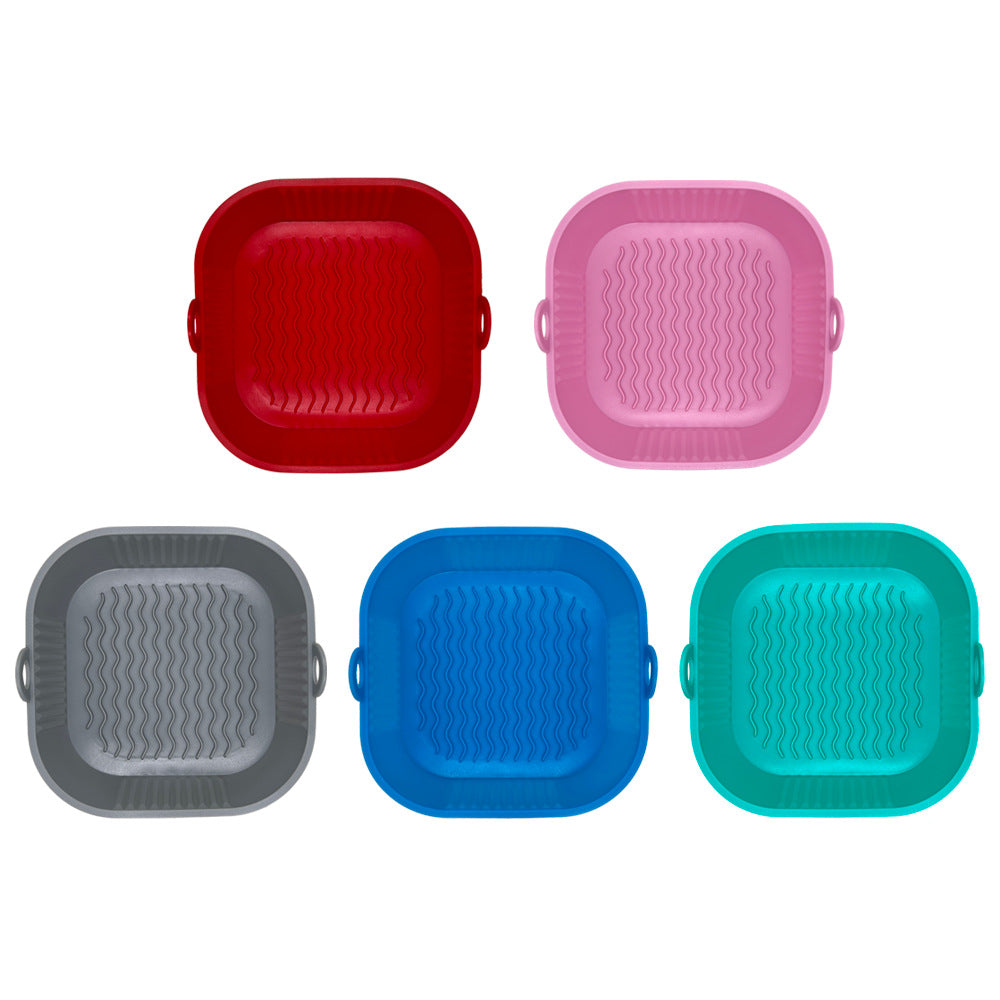 Square Air Fryer Baking Pan Silicone Tray