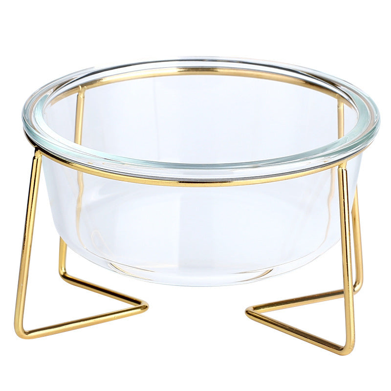 Tilt glass pet bowl