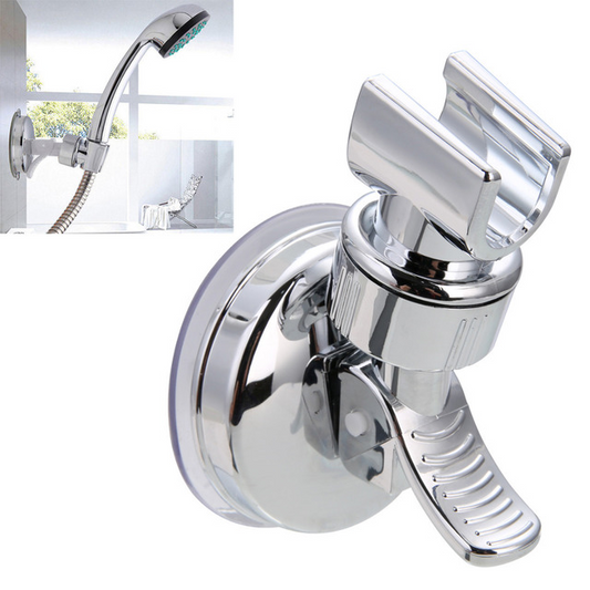 Silver Shower Head Holder Bathroom Wall Mount Suction Bracke