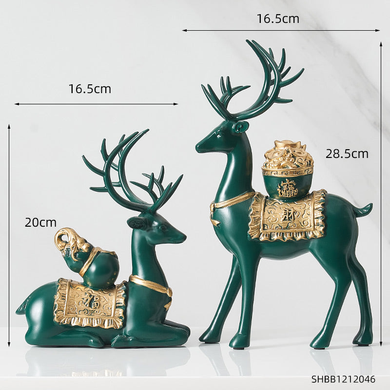 New Chinese Creative Deer Decoration Living Room Entrance Wine Cabinet Home