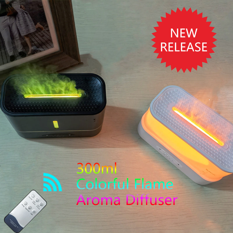 Remote Control Colorful Timed Anti Dry Burning 3D Simulation Flame Aromatherapy Machine USB