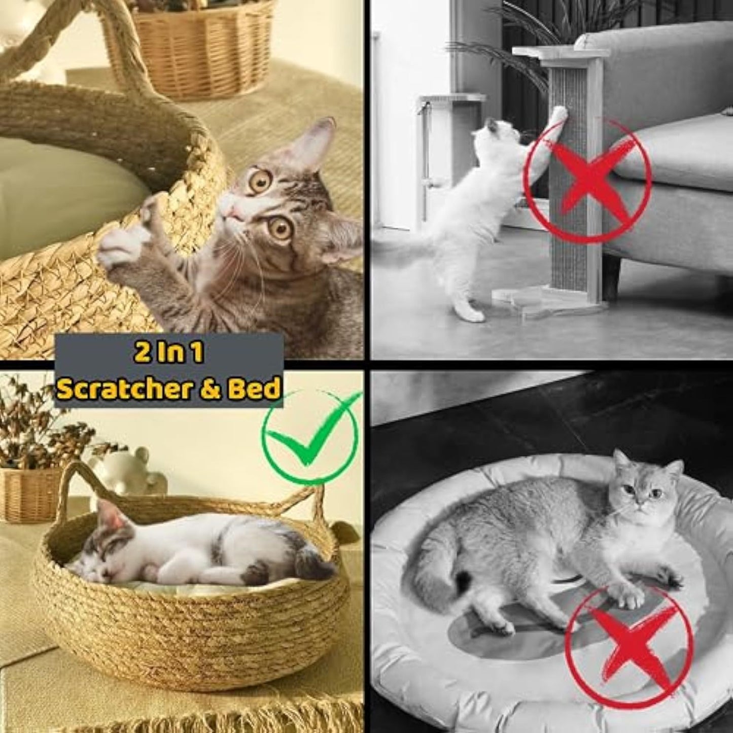 Natural Woven Cat Bed