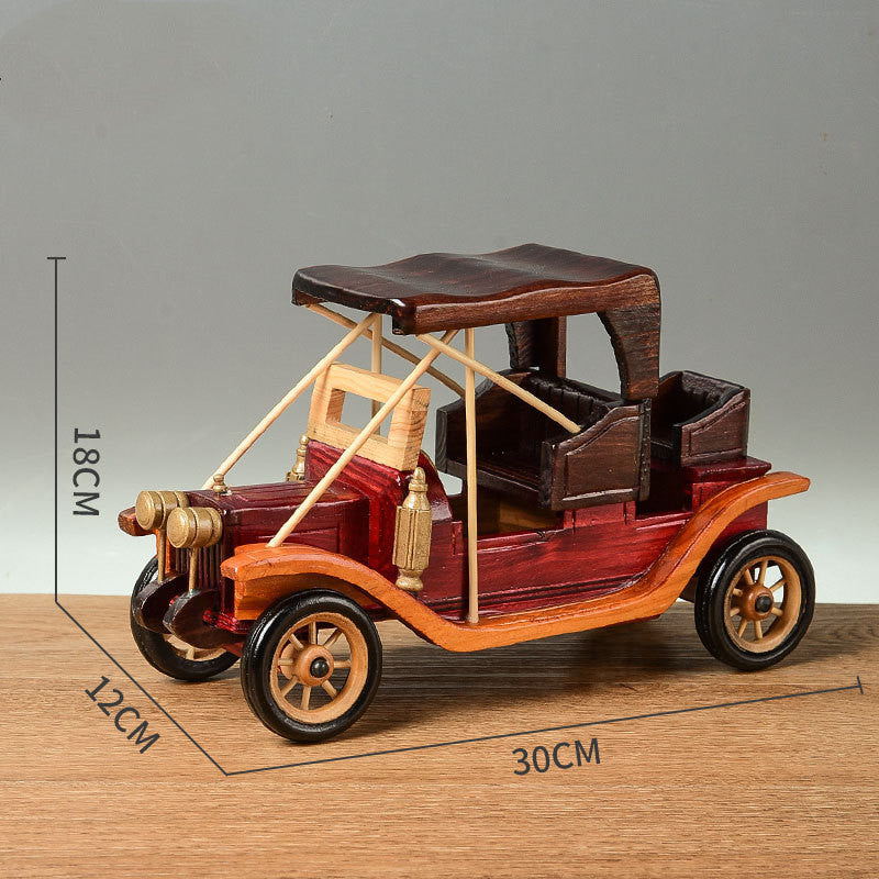 Desktop Wooden Vintage Car Ornaments