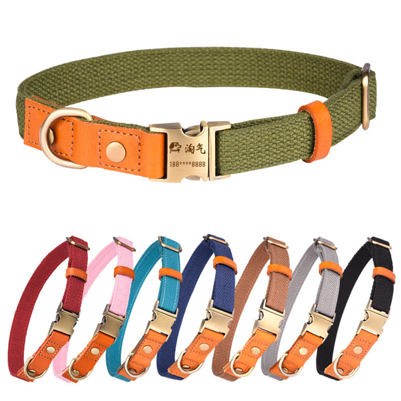 Engraved Pet Collar Comfortable Leather