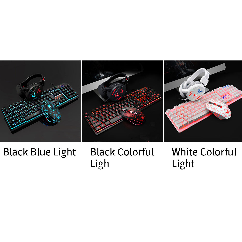 usb desktop wired luminous keyboard and mouse set