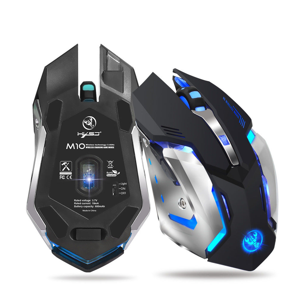 HXSJ new wireless mouse 2.4GPI gaming mouse glowing mouse