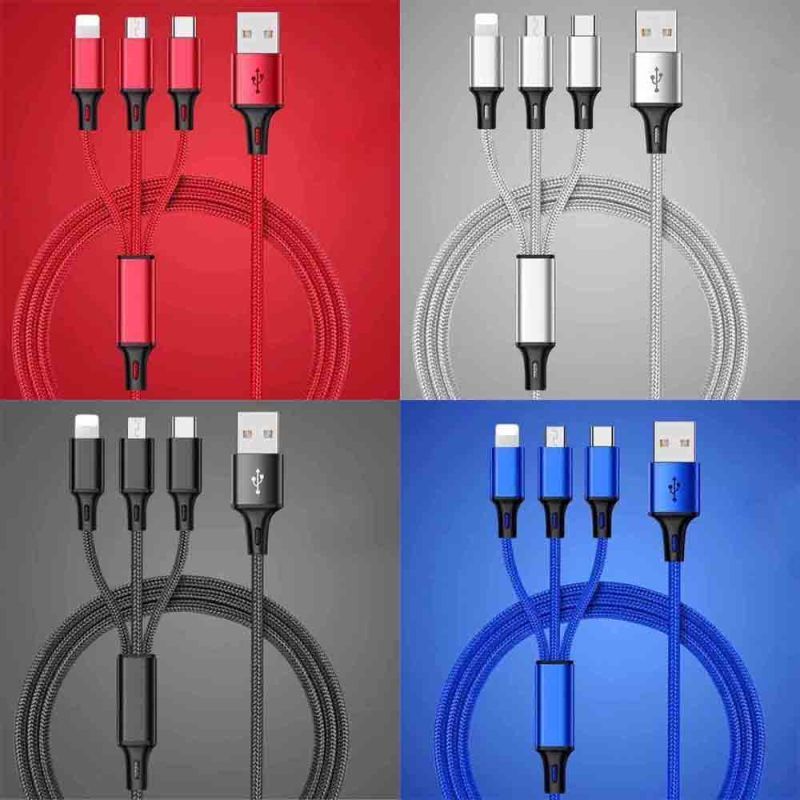 Compatible With, Braided 3-in-1 Data Cable