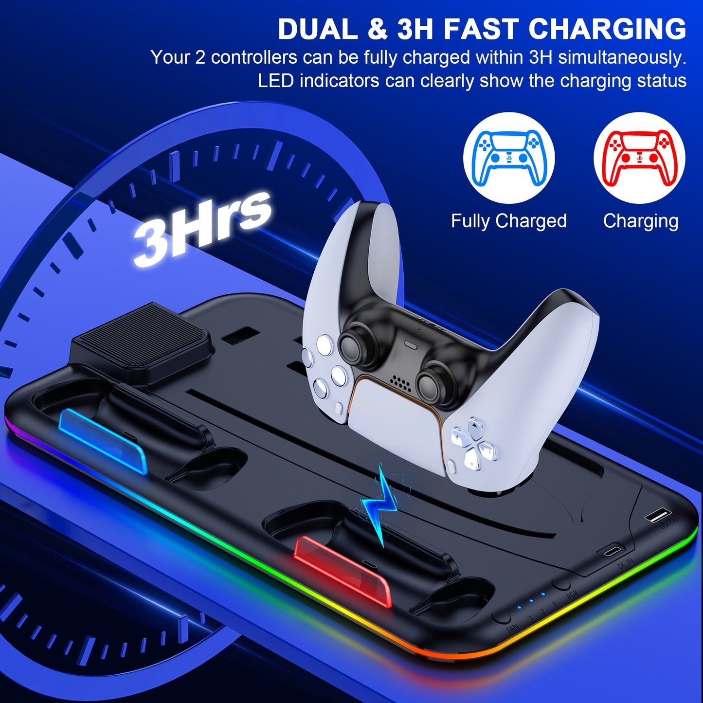 Slim Stand PS5 Controller Cooling Station