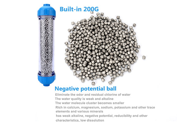 Negative potential ball resin filter