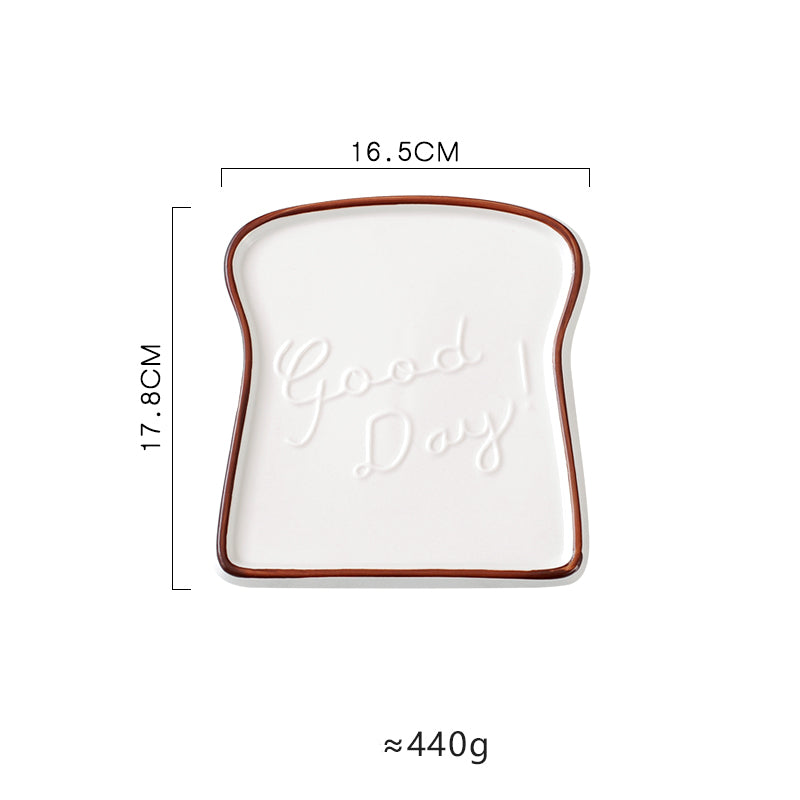 Simple Japanese Toast Shaped Ceramic Tableware Plate