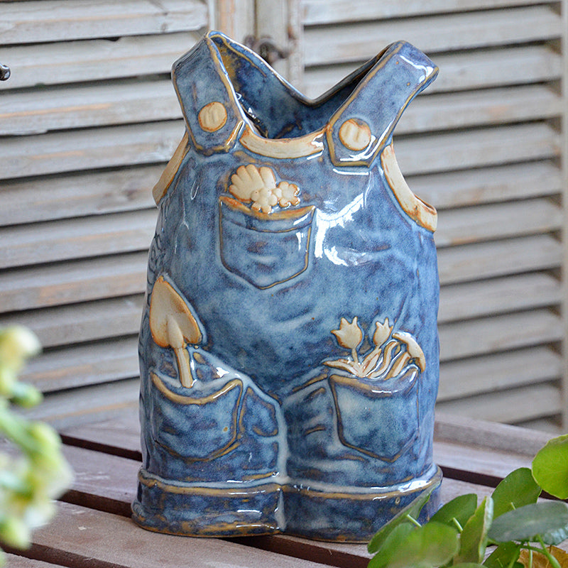 Faux Jeans Ceramic Vase Decorative Ornaments