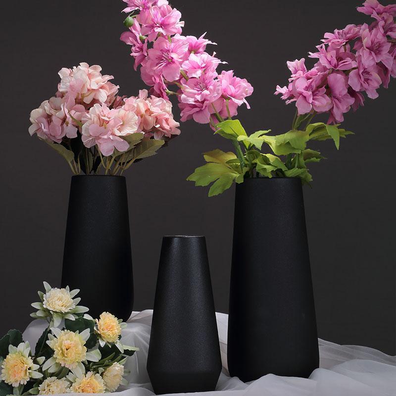 Black Ceramic Vase Flower Arrangement Decoration Ornaments