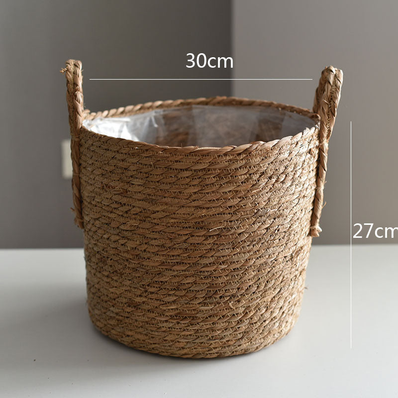 Hand-woven flower basket