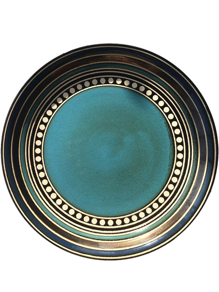 Hand-painted kiln glazed western food plate