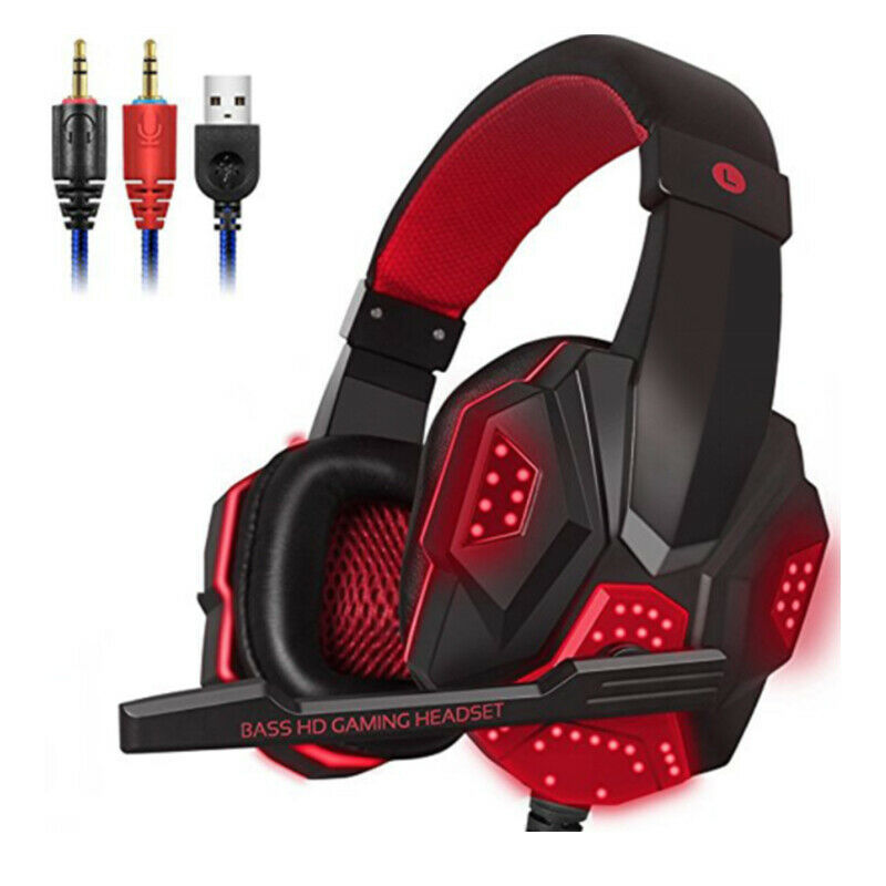 3.5mm Gaming Headset Mic LED Headphones